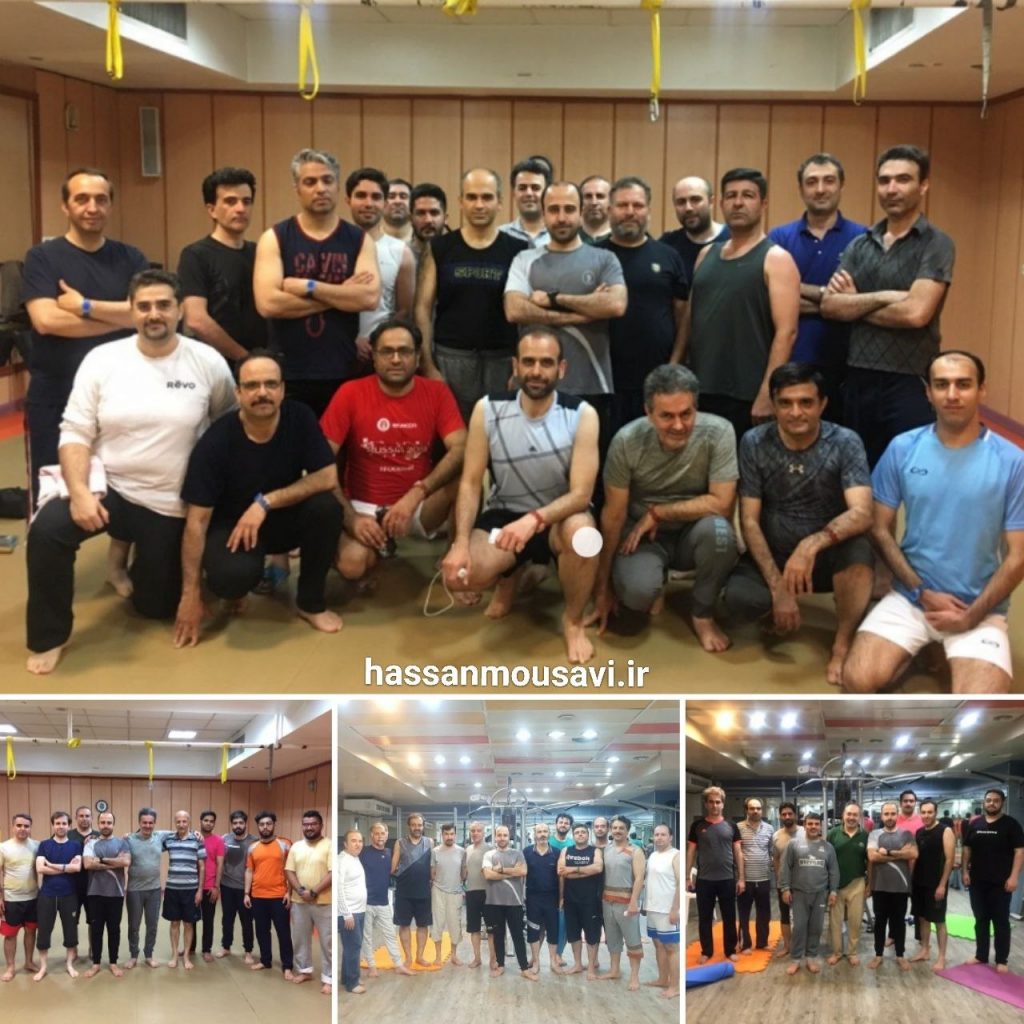 کلاس پیلاتس برای آقایان در مجموعه ورزشی آب تهران مربی حسن موسوی